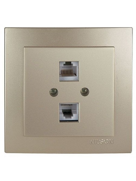 Розетка Nilson Touran золото ком. CAT5e RJ45 2на - (24151046) Розетка Nilson Touran золото ком. CAT5e RJ45 2на - (24151046)