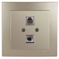 Розетка Nilson Touran золото ком.тел. CAT5e-Cat3e - (24151048)
