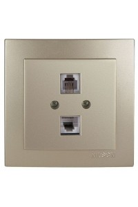 Розетка Nilson Touran золото ком.тел. CAT5e-Cat3e - (24151048)