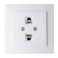 Розетка Nilson Touran біла ком. CAT5e RJ45 2на - (24111046)