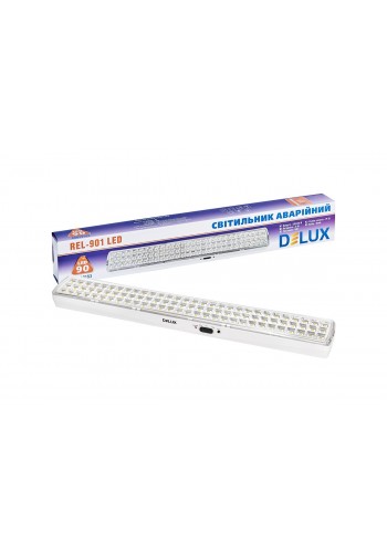 светильник светодиодный аварийный DELUX REL-901LED (2*3.7V2Ah) 90 LED 6W 480x68x38 акумуляторный - (90013153)