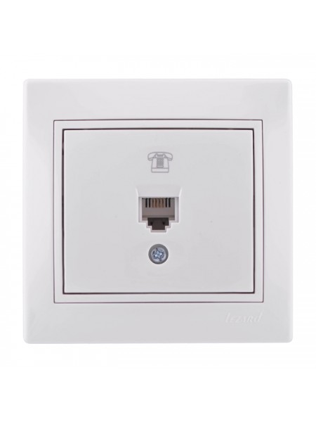 Розетка телефонная евро Mira 701-0202-137 LEZARD белый Розетка телефонная евро Mira 701-0202-137 LEZARD белый