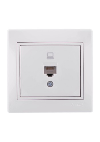 Розетка комп'ютерна Mira 701-0202-139 LEZARD білий