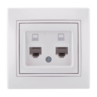 Розетка компьютерная двойная Mira 701-0202-141 LEZARD белый