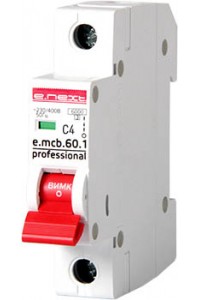 Модульный автоматический выключатель e.mcb.pro.60.1.C 4 new, 1г, 4А, C, 6кА new (p042004)