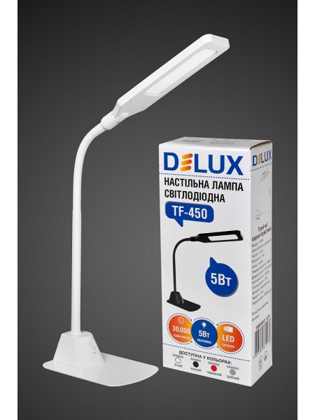 настільний світильник DELUX TF-450 5 Вт 4000K LED білий - (90008940)