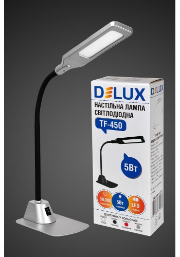 настольный светильник DELUX TF-450 5 Вт 4000K LED серебр. - (90008943)