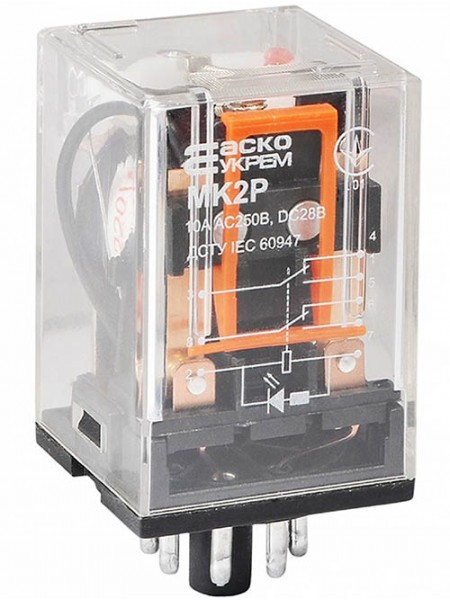 Реле электромагнитное МK2P (10А) AC220V Реле электромагнитное МK2P (10А) AC220V