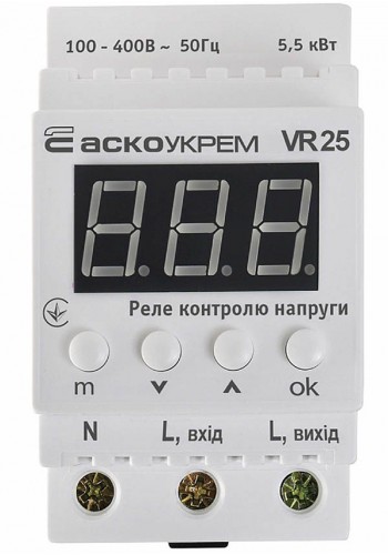 Реле напряжения 1ф 25А VR25 термозах. АСКО