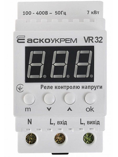 Реле напряжения 1ф 32А VR32 термозах. АСКО Реле напряжения 1ф 32А VR32 термозах. АСКО