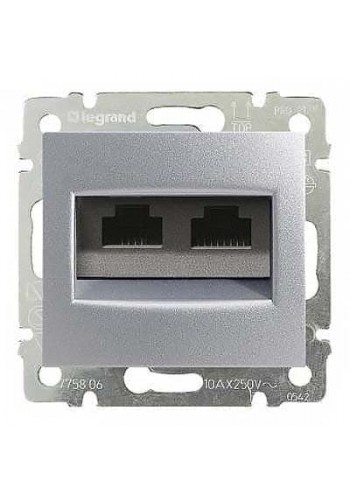Механізм розетки комп'ютерної RJ45 кат, 5 UTP 2-ва Алюміній 770231 Legrand Valena