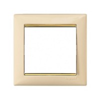 Рамки 1 пост Слонова кістка / золотий штрих 774151 Legrand Valena