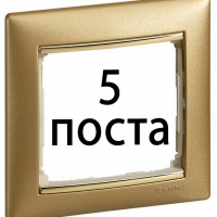 Рамки 5 пост Матове золото 770305 Legrand Valena