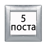 Рамки 5 пост Алюміній модерн 770345 Legrand Valena
