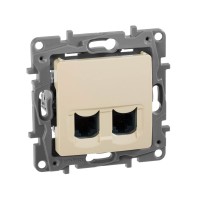 Розетка 2хRJ45 Кат.5е UTP Слонова кістка 672355 Legrand Etika