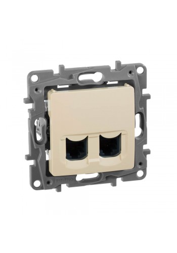 Розетка 2хRJ45 Кат.5е UTP Слонова кістка 672355 Legrand Etika