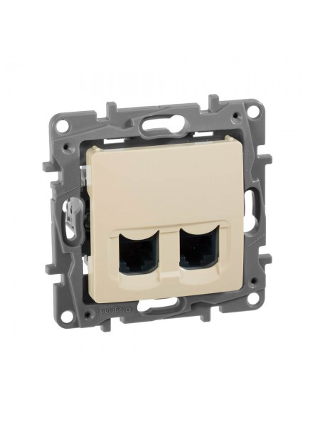 Розетка 2хRJ45 Кат.5е UTP Слонова кістка 672355 Legrand Etika Розетка 2хRJ45 Кат.5е UTP Слонова кістка 672355 Legrand Etika