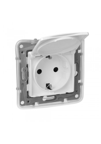 Розетка з кришкою 2К +3 IP44 16 А БІЛИЙ 672232 Legrand Etika