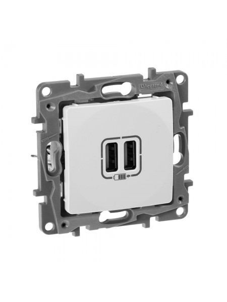 Розетка для зарядки 2хUSB БІЛИЙ 672294 Legrand Etika Розетка для зарядки 2хUSB БІЛИЙ 672294 Legrand Etika