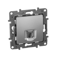 Розетка RJ11 4 контакту АЛЮМИНИЙ 672440 Legrand Etika