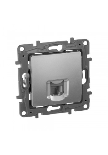 Розетка RJ11 4 контакту АЛЮМИНИЙ 672440 Legrand Etika