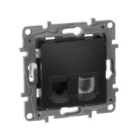 Розетка RJ11 + RJ45 кат. 5е UTP АНТРАЦИТ 672652 Legrand Etika