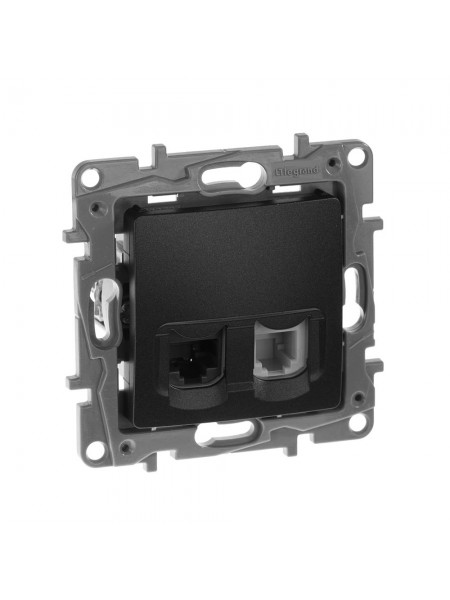 Розетка RJ11 + RJ45 кат. 5е UTP АНТРАЦИТ 672652 Legrand Etika Розетка RJ11 + RJ45 кат. 5е UTP АНТРАЦИТ 672652 Legrand Etika