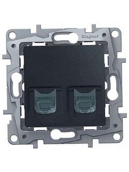 Розетка 2хRJ45 Кат.5е UTP АНТРАЦИТ 672655 Legrand Etika Розетка 2хRJ45 Кат.5е UTP АНТРАЦИТ 672655 Legrand Etika