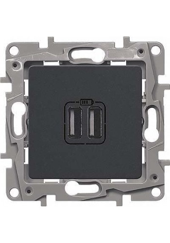 Розетка для зарядки 2хUSB АНТРАЦИТ 672694 Legrand Etika