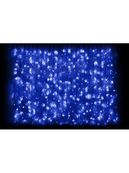 гірлянда зовн DELUX CURTAIN 456LED 2x1.5m синій/черн IP44 EN - (90009050)