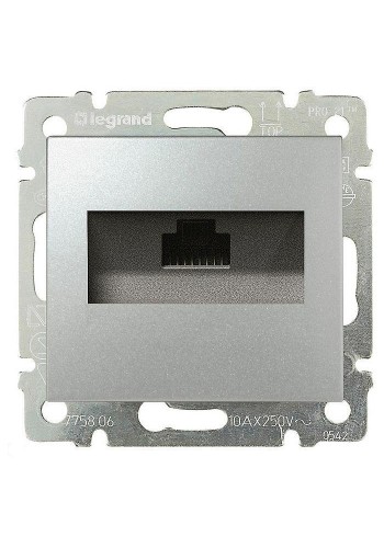 Механізм розетки комп'ютерної RJ45 кат, 5 UTP 1-ва Алюміній 770230 Legrand Valena