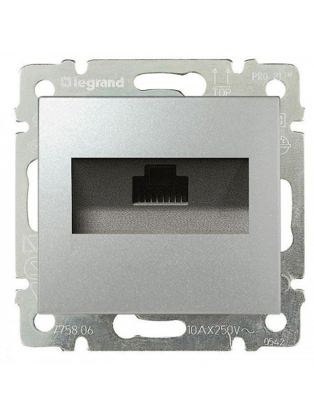 Механізм розетки комп'ютерної RJ45 кат, 5 UTP 1-ва Алюміній 770230 Legrand Valena Механізм розетки комп'ютерної RJ45 кат, 5 UTP 1-ва Алюміній 770230 Legrand Valena