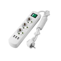 Подовжувач LETITIA с / з 3 вх 2 метри з викл. і USB зарядкою - 721-0302-302U