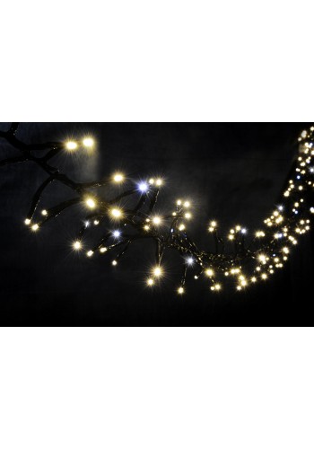 Magic string light (магічна стрічка) Flicker / Flash (мерехтіння, флеш) чорний кабель - 240 LED 5м - теплий білий