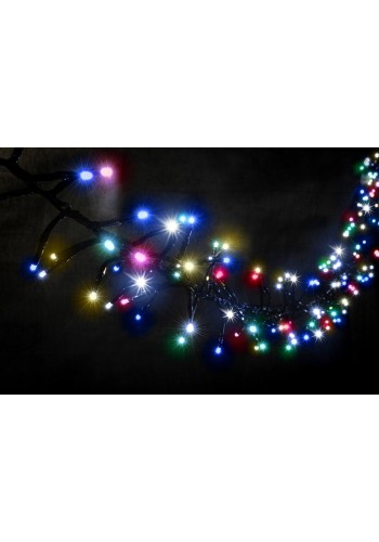 Magic string light (магічна стрічка) Flicker / Flash (мерехтіння, флеш) чорний кабель - 240 LED 5м - МУЛЬТИ