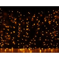 Curtain (штора) чорний кабель - 456 LED 2х1,5м - жовтий