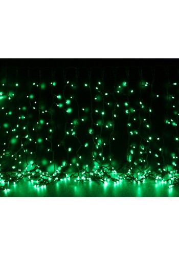 Curtain (штора) чорний кабель - 456 LED 2х1,5м - зелений