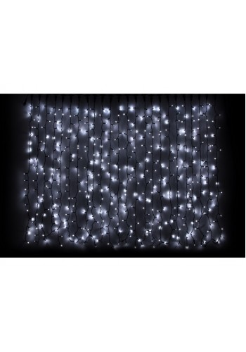 Curtain (штора) чорний кабель - 912 LED 2х3м - холодний білий