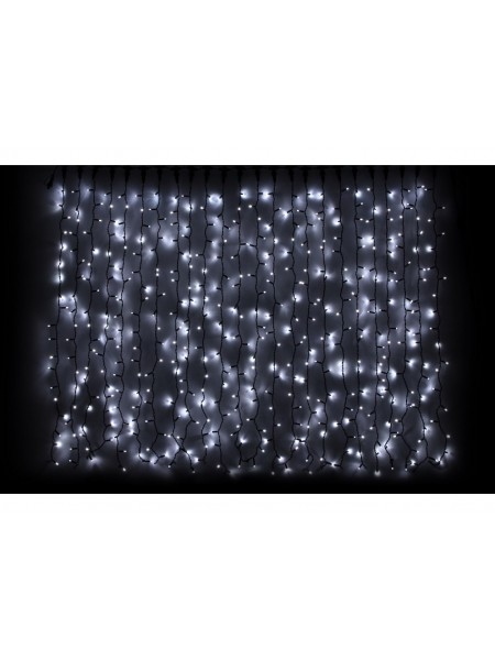 Curtain (штора) чорний кабель - 912 LED 2х3м - холодний білий