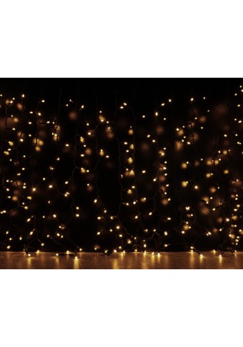 Curtain (штора) чорний кабель - 912 LED 2х3м - теплий білий