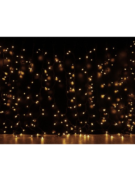 Curtain (штора) чорний кабель - 912 LED 2х3м - теплий білий