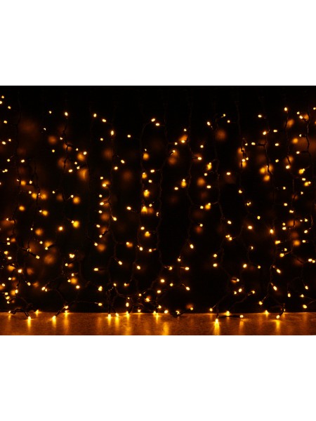 Curtain (штора) чорний кабель - 912 LED 2х3м - жовтий