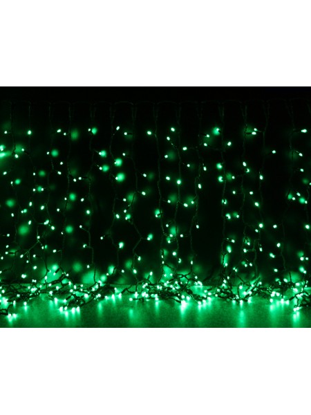 Curtain (штора) чорний кабель - 912 LED 2х3м - зелений
