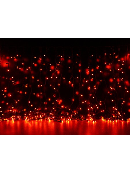 Curtain (штора) чорний кабель - 912 LED 2х3м - червоний