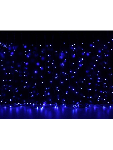 Curtain (штора) чорний кабель - 912 LED 2х3м - синій