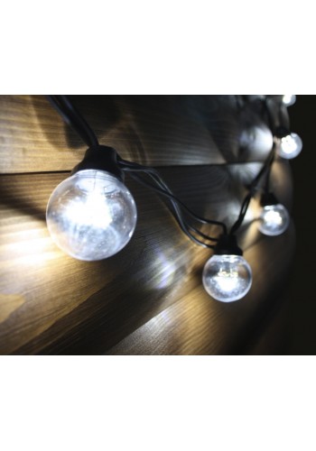 Led Galaxy Bulb String (белтлайт) чорний кабель - 10 метров 30 ламп (відстань між лампами 33см) - холодний білий