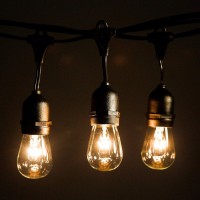 LED FILAMENT BULB STRING (белтлайт) чорний кабель, 240V, S14/ 4 метра 20 ламп (відстань між лампами 20см) - теплий білий