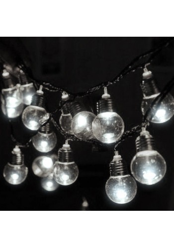 LED FILAMENT BULB STRING (белтлайт), 240V, G45/ 4 метра 20 ламп (відстань між лампами 20см) - холодний білий