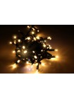 String light (ланцюг, пряма) All Flicker / Flash (повне мерехтіння) чорний кабель - 100 LED 10м - теплий білий