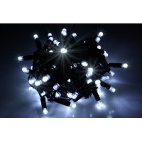 String light (ланцюг, пряма) All Flicker / Flash (повне мерехтіння) чорний кабель  - 100 LED 10м - холодний білий